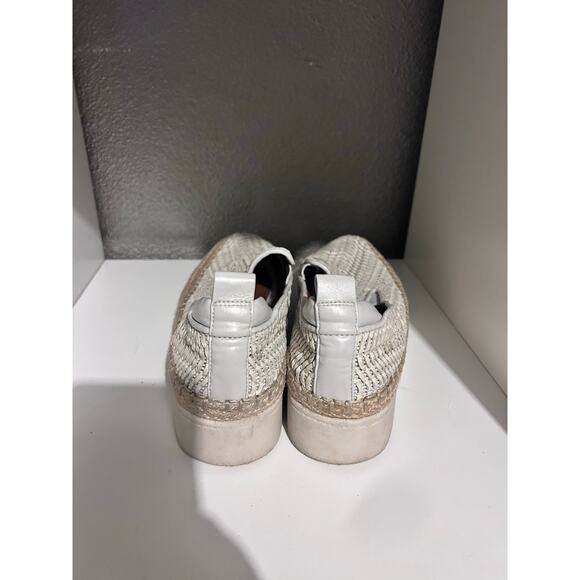 Franco Sarto Homer 2 White Leather Woven Platform Espadrille Sneakers / Loafers - Picture 12 of 12